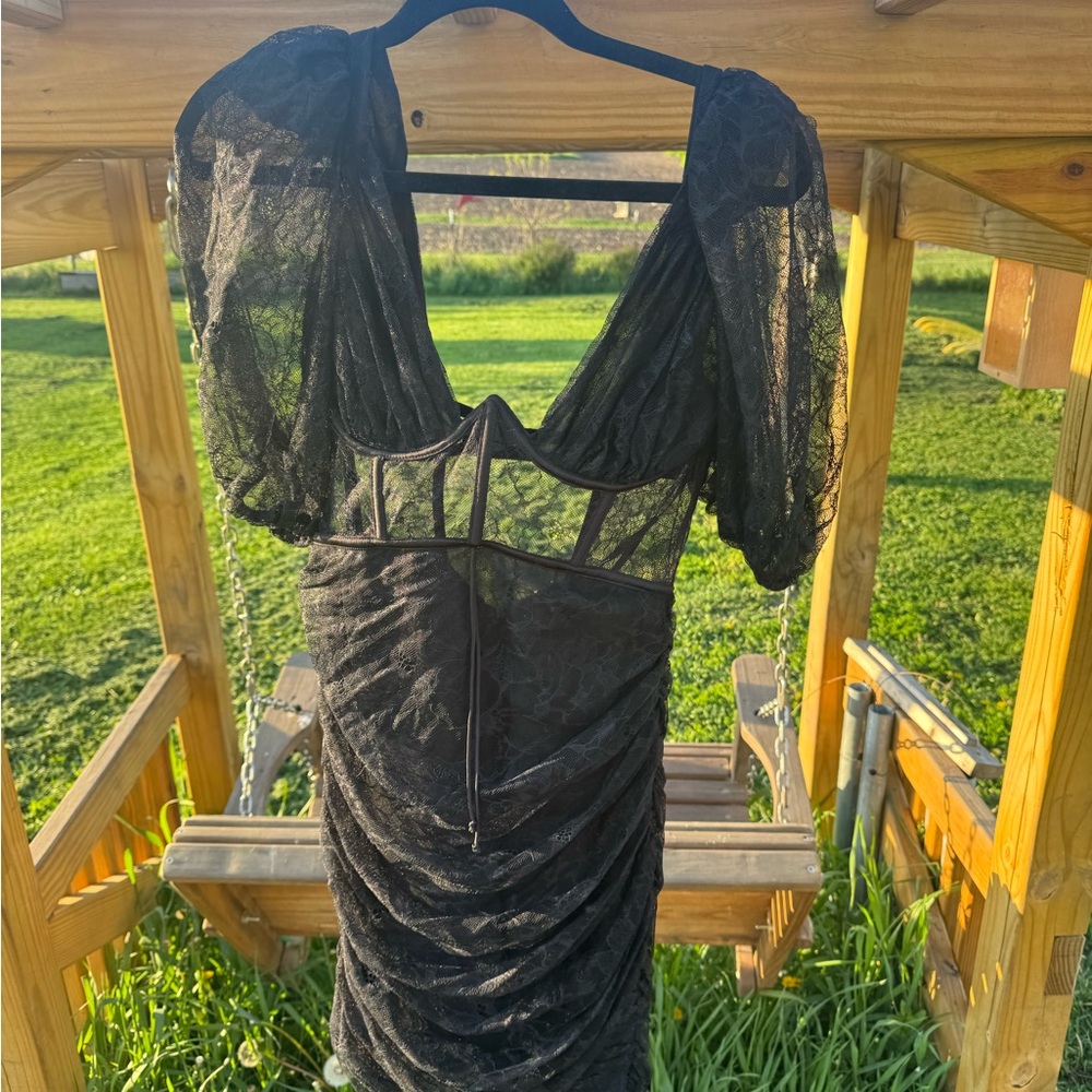 NWT For Love & Lemons Mini Lace Dress - Picture 2 of 6